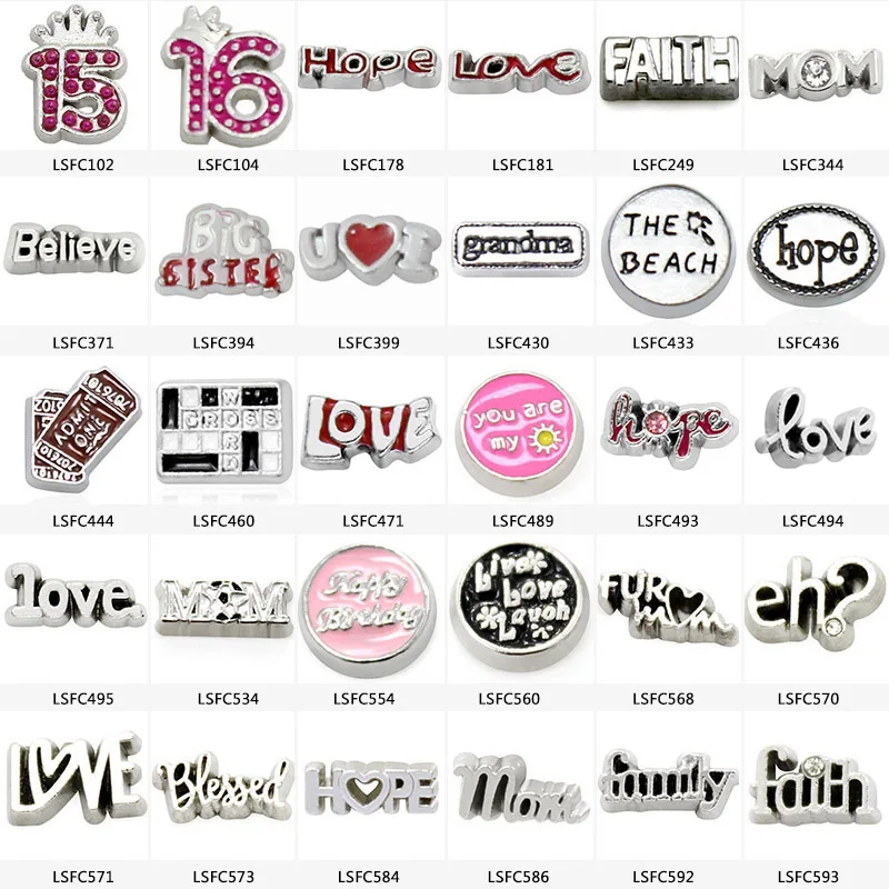 10 шт./лот оптовые смешанные стильные Плавающие Подвески из цинкового сплава