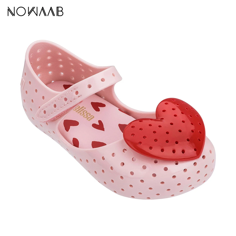 Melissa/сандалии для девочек с сердечками Новинка 2020 года Прозрачные сандалии