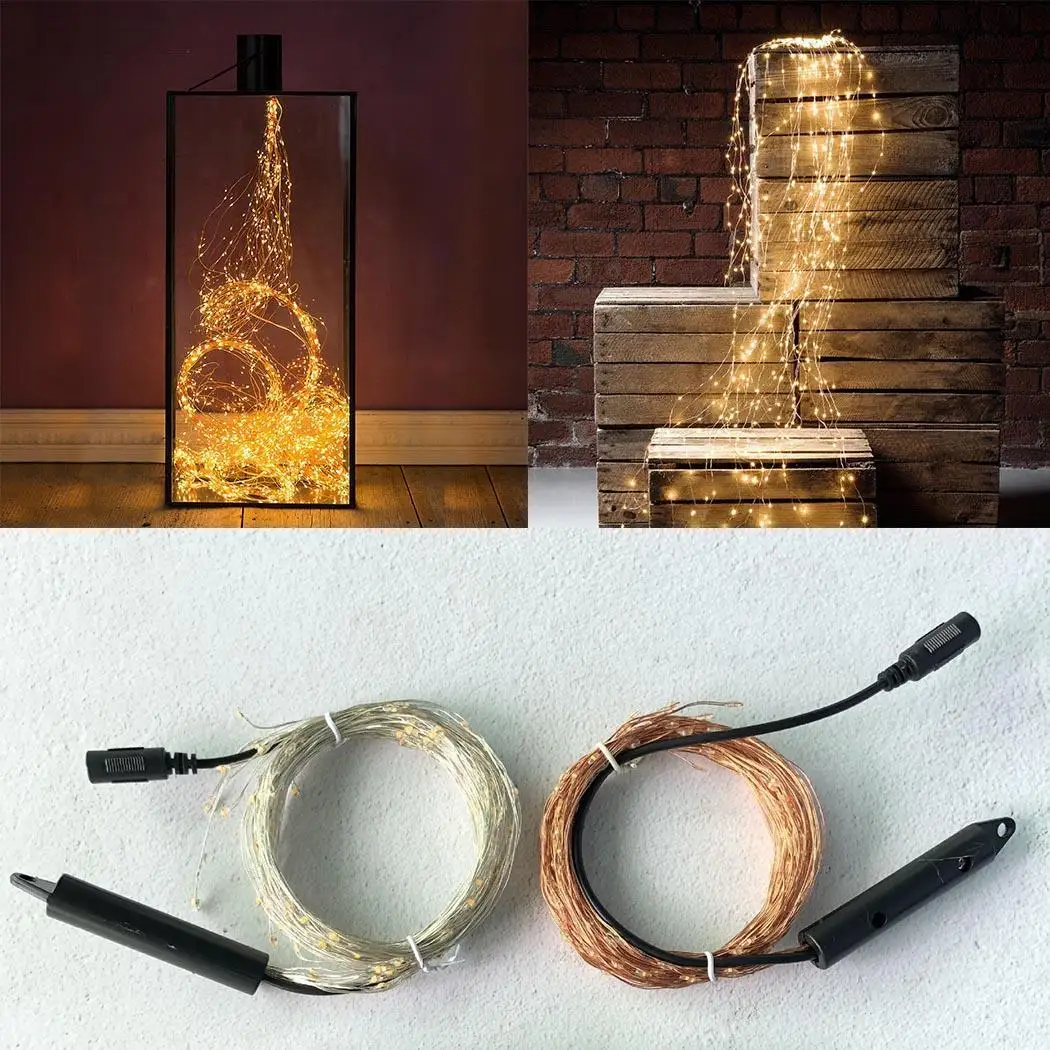 Открытый 200 светодиодный медный провод ветка Рождественская елка 360 градусов