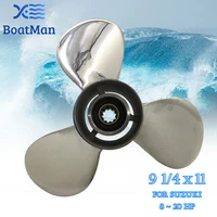 outboard propeller 9 14x11 for suzuki engine 8hp 9 9hp 15hp 20hp stainless steel 10 splines outlet boat parts ss9 1400 011
