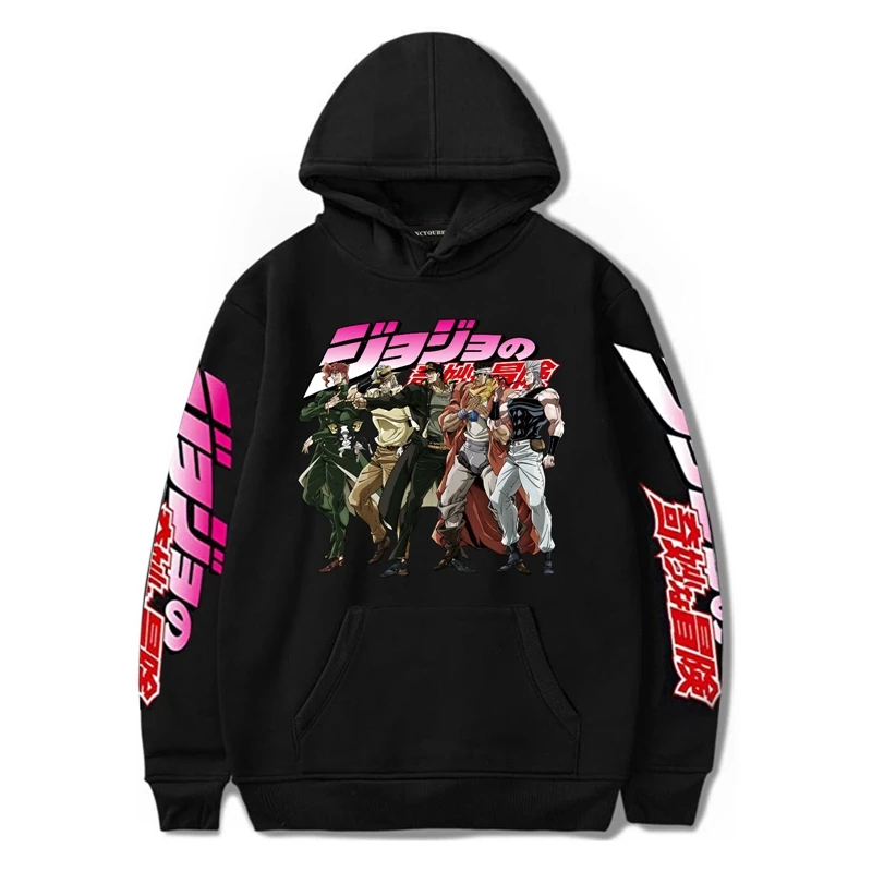 

Harajuku JoJo Bizarre Adventure Unisex Hoodies Anime JoJo Printed Men's Hoodie Streetwear Sweatshirt For Men