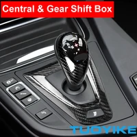 car styling carbon fiber central panel gear shift knob cover for bmw m2 f87 m3 f80 m4 f82 m5 f83 f10 f85 x5m x6m f86 f12 f13
