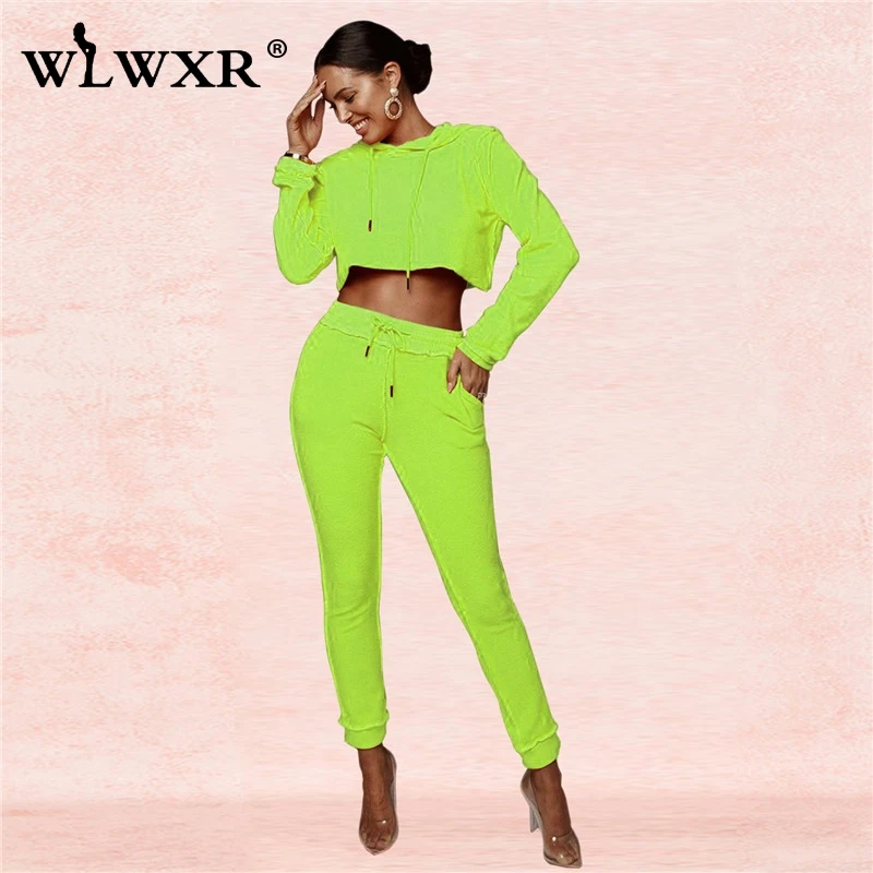 WLWXR повседневный комплект из двух предметов топ и штаны женская розовая одежда