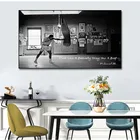 Черно-белый плакат боксеры ударная сумка фотопечать Холст Картина Мохаммед Али слова плакат тренажерный зал украшение для дома