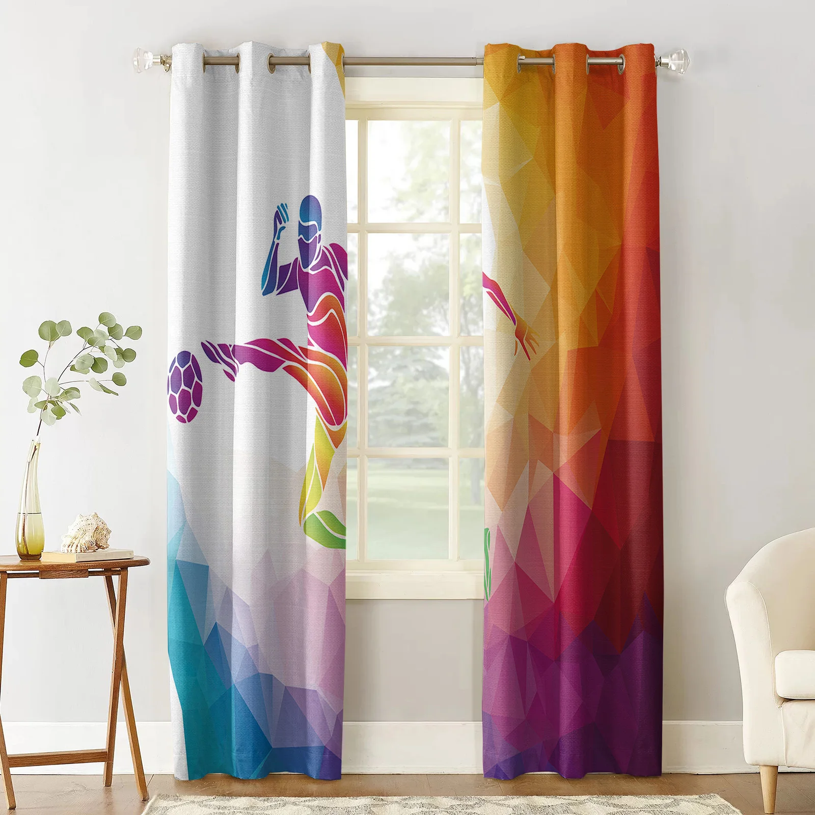 Геометрическое Футбол игровой футбольный современный Гостиная плотные Шторы s