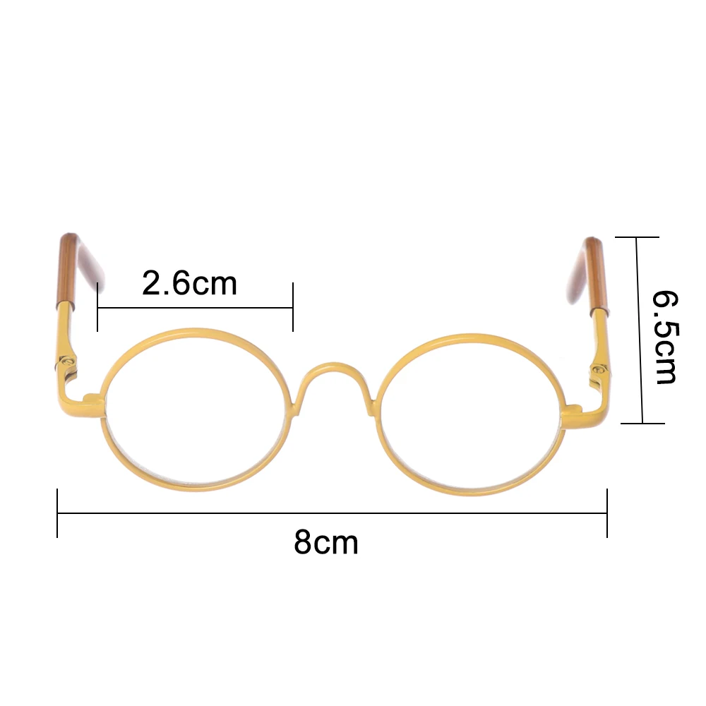 Fashion Mini Colorful Glasses for 12/18 Inch Dolls Metal Frame Eyeglass Miniature Doll Eyewear Classic Round Spectacles | Игрушки и