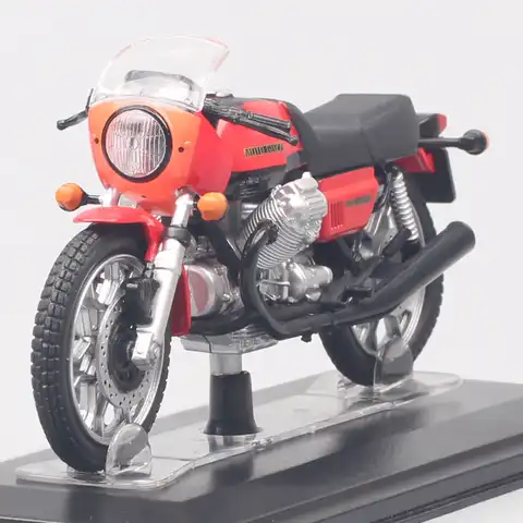 Детская Классическая спортивная модель Moto Guzzi 1976 Lemans 1:24 Масштаб 850 мотоцикл кафе Литые и игрушечные автомобили велосипед акриловая коробка ...