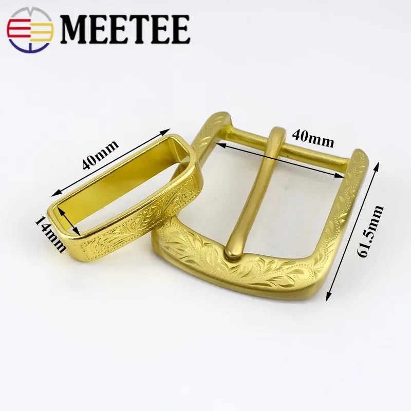 Meetee 1 шт. 40 мм латунная пряжка для ремня мужская пряжка для ремня 38-39 мм ремень DIY ручной работы D пряжка кожа Ремесло Материал BD540