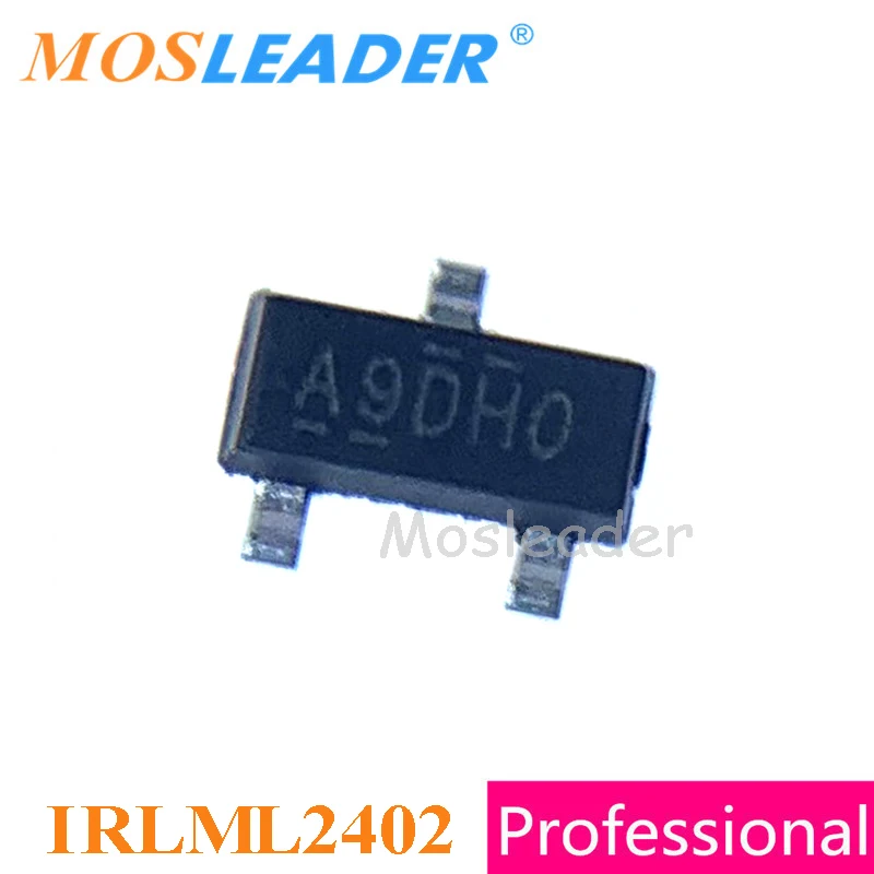 Mosleader SOT23 IRLML2402 3000 шт. n канальный 20 в IRLML2402TRPBF IRLML2402TR IRLML2402PBF irlml2402ml2402trpbf Китайский