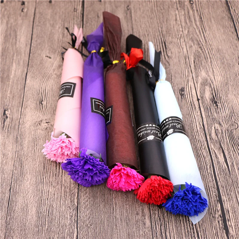 1PC Artificial Rose Soap Flowers Bouquet White Pink Blue Purple Red Fake Flower Wedding Decor Scrapbooking Craft Girls Gift |
