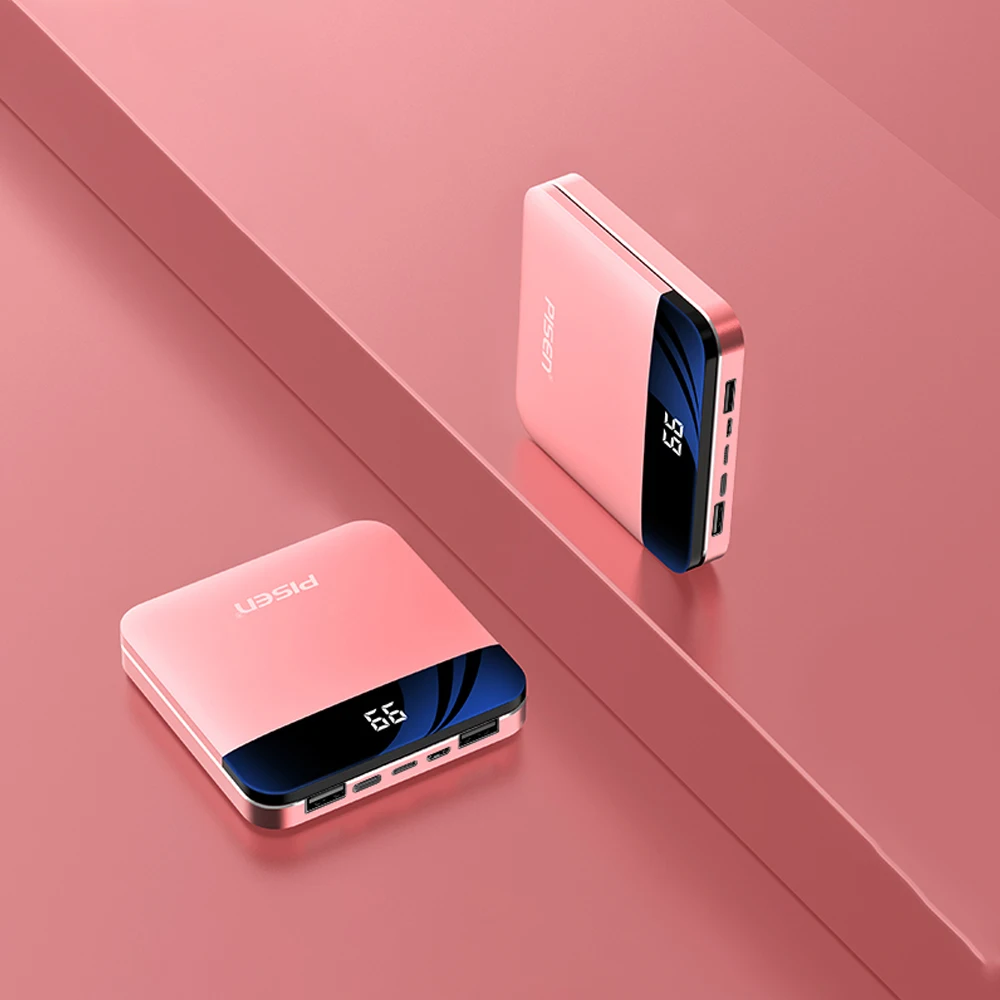 PISEN USB светодиодный внешний аккумулятор 10000 мАч, внешний аккумулятор для быстрой зарядки, внешний аккумулятор для Xiaomi Mi, Iphone, samsung