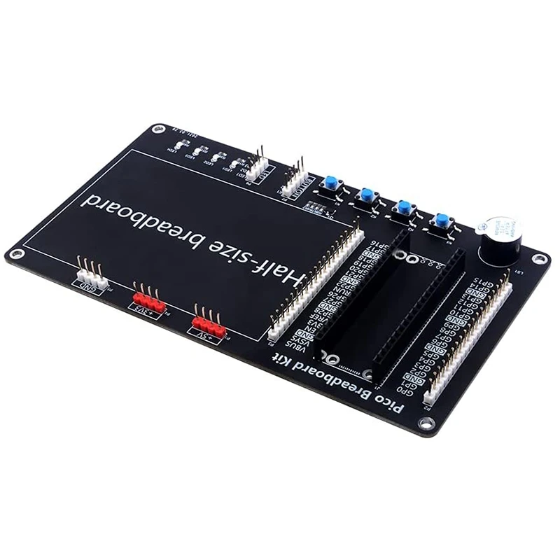 

Макетная плата для Raspberry Pi Pico, набор для начинающих со встросветодиодный светодиодными кнопками и зуммером, с джампером для PI Pico