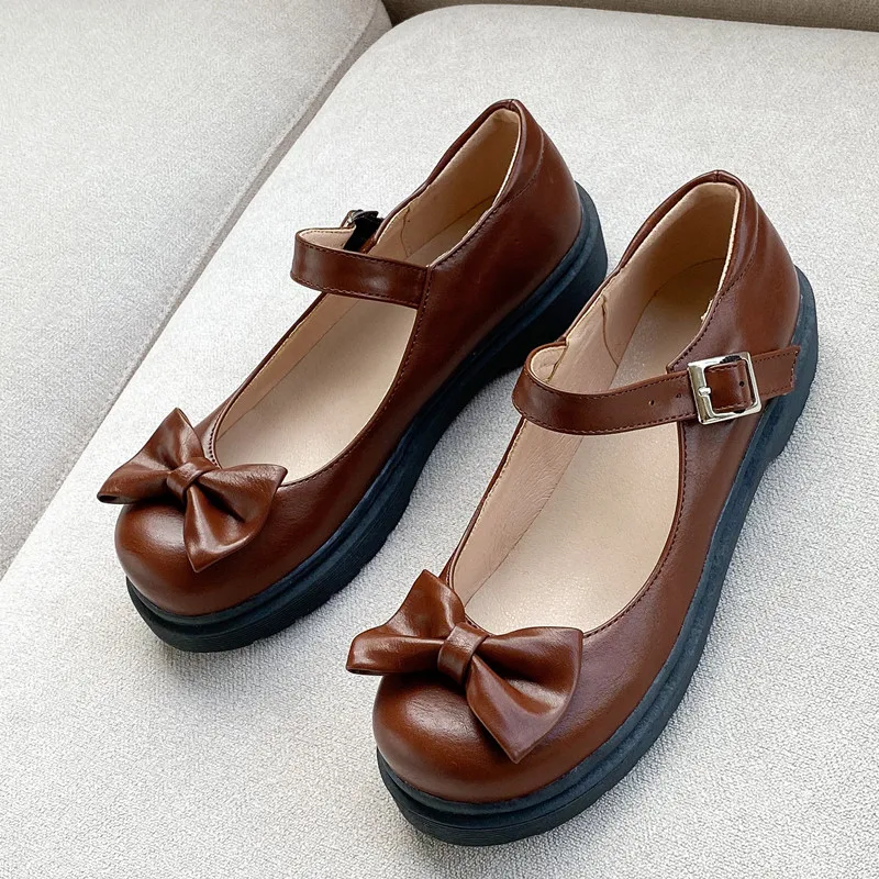 Милые туфли-Лолиты для косплей женские туфли мэри джейн на плоской платформе с