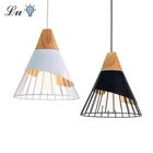 Деревянный подвесной светодиодный светильник, 90-260 в