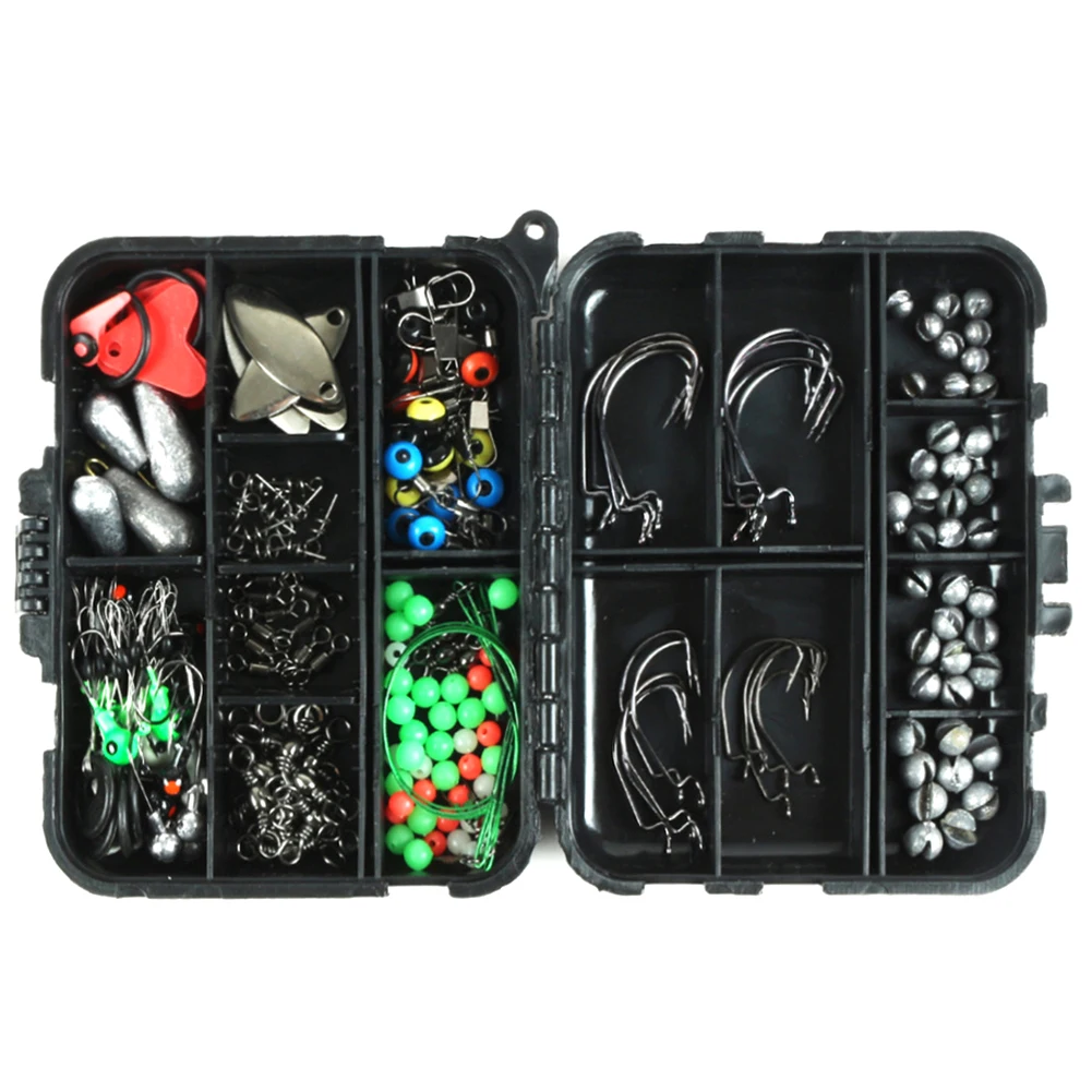 

188PCS Gadget Set Luya Sea Fishing Rock Fishing Set Box Swivel Crank Hook Plumb