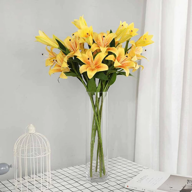 Искусственные лилии цветы ветки 1 шт. имитация цветка из латекса украшение для