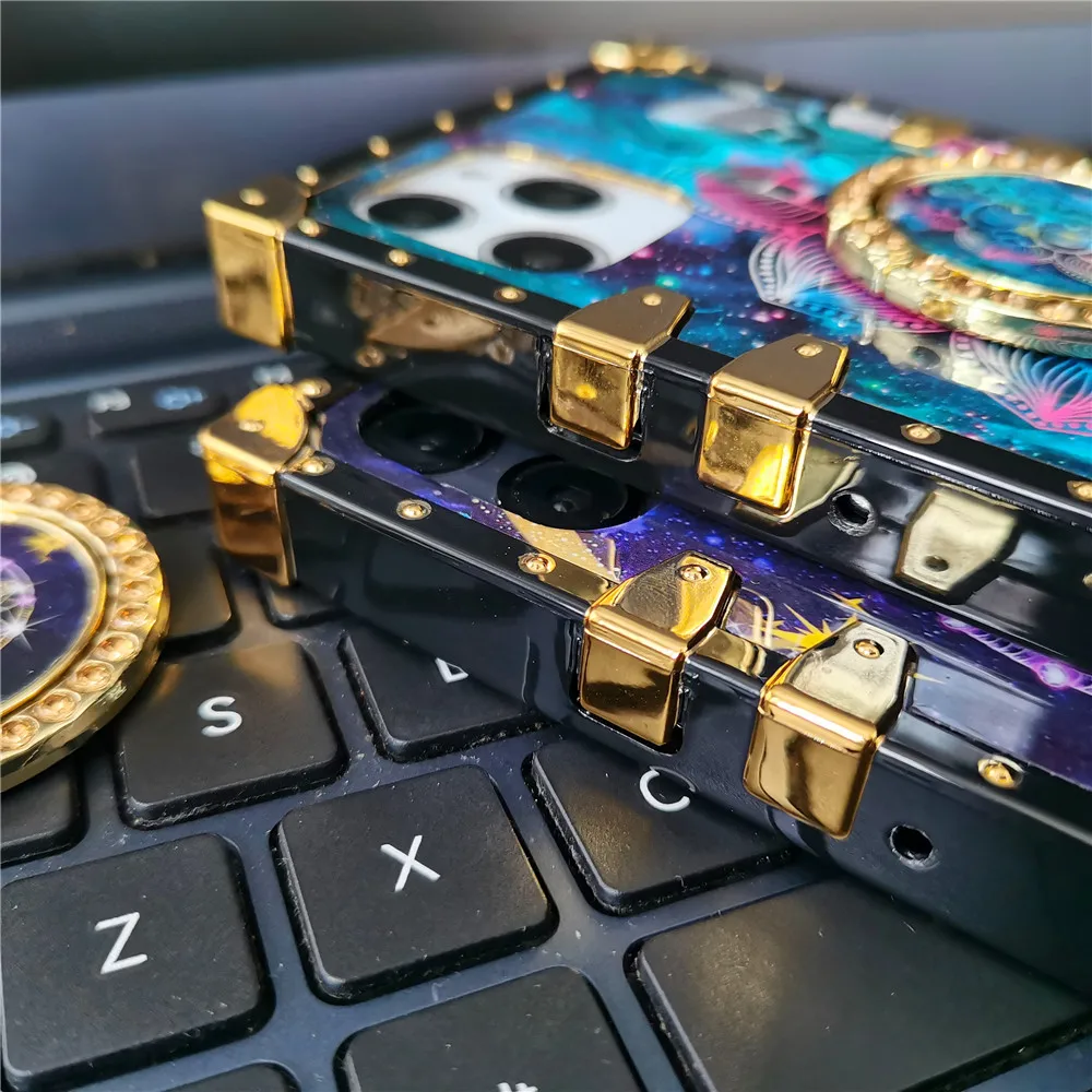 Роскошный блестящий квадратный чехол для телефона цветочный с совой Samsung Galaxy A15 A25