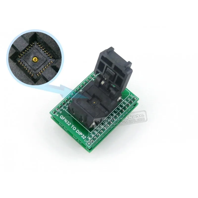 Waveshare QFN32 для DIP32 Plastronics IC Тесты гнездо программист адаптер 5x5 мм 0 5 Шаг MLF32 MLP32