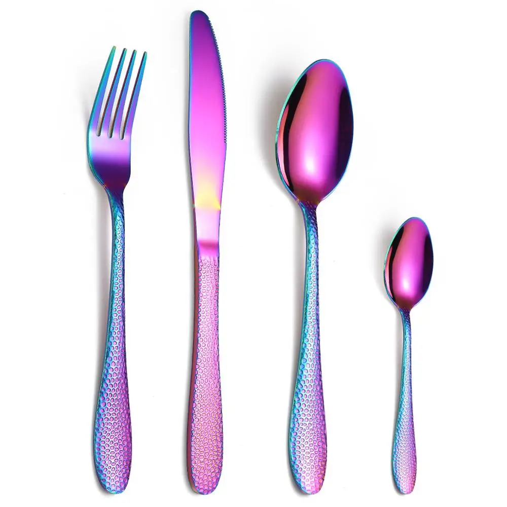 

New Design High Quality Gold Knife Spoon and Fork Set 18/8 Stainless Steel 4Pcs Cutlery Set