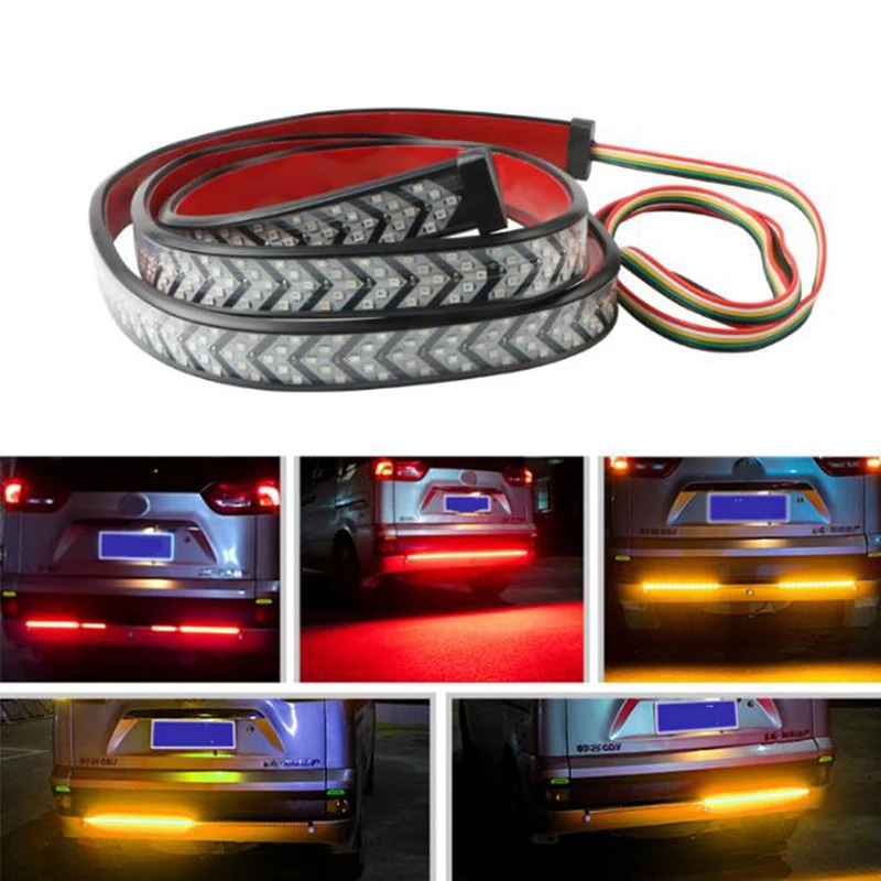 

12V автомобильный светодиодный пикап стрелка красный светодиодный течет желтый Поворотная сигнальная лампа сканирования стоп-сигнал свето...