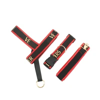 nylon pet dog harness leash set adjustable printed dog harness suitable small and medium sized dog collar harness vest pcq011