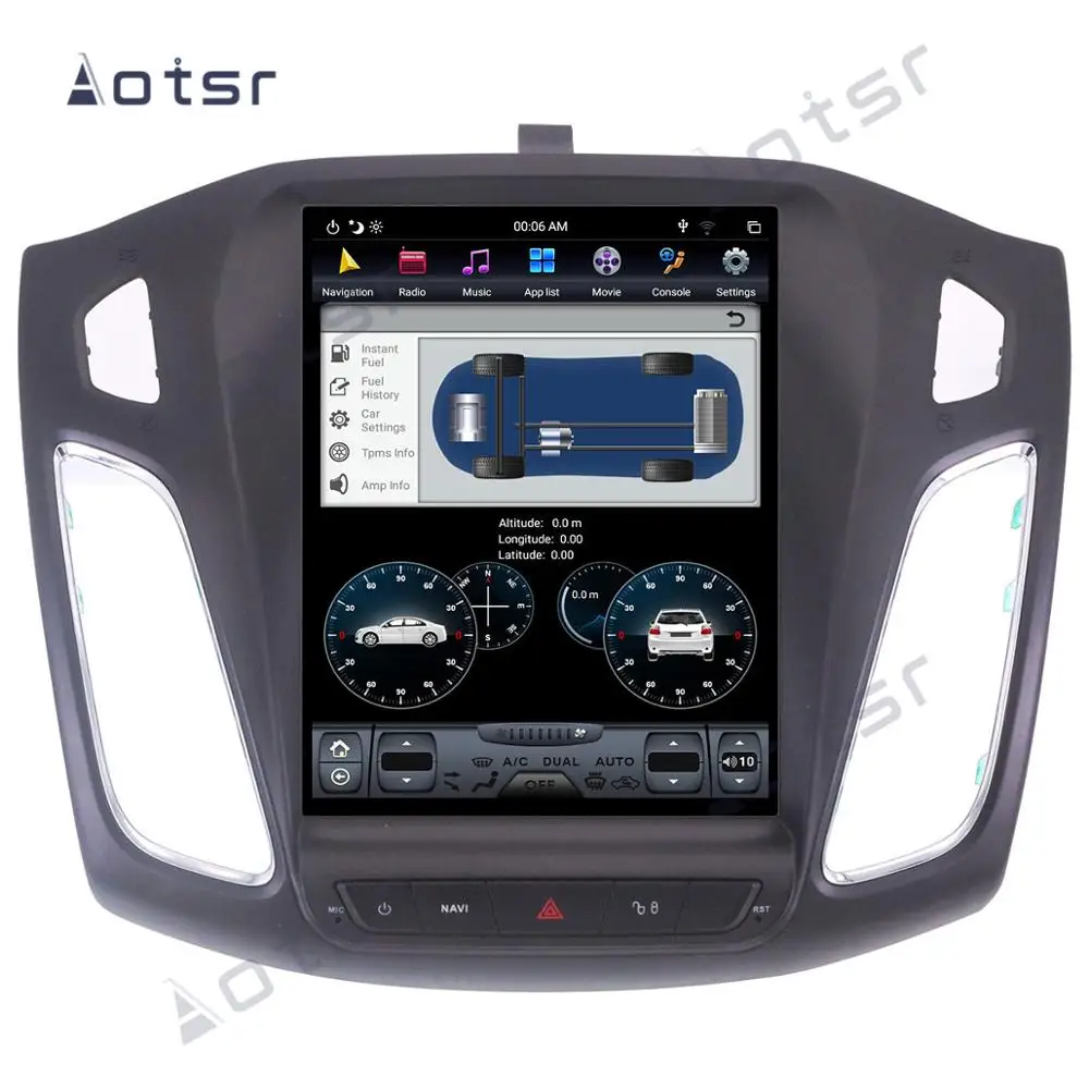 Автомобильный мультимедийный плеер Tesla 10 4 дюйма Android для Ford Focus 2013-2017