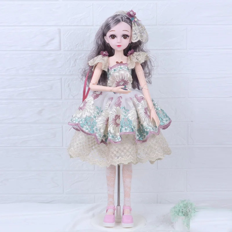 Мини кукла 3D реальные глаза 60 см разговор музыка умное пение платье принцессы