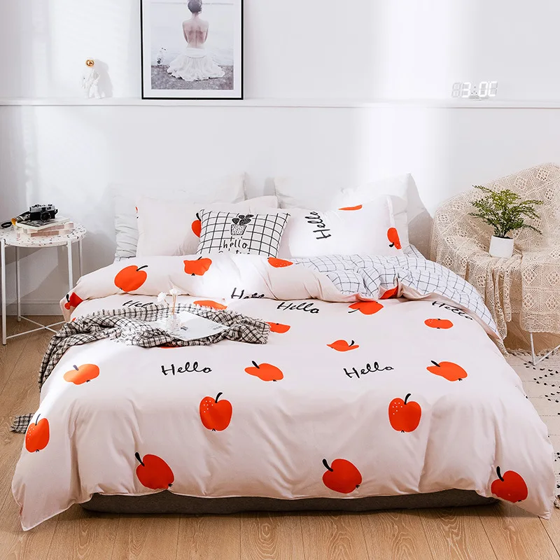 home textiles cartoon orange children's bed linens cute bedding set bedspread with pillows duvet cover sheet quilt | Дом и сад