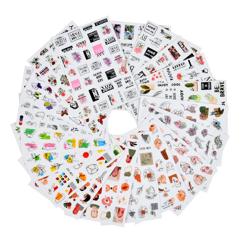 3D Lavender Self Adhesive Nail Sliders Manicure Summer Flower Blue Pink Design Petal Decoation Gel Polish Nail Sticker Decals