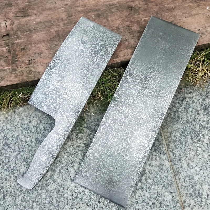 30x8.5x0.3cm Damascus Steel Plate Fixed Blade Knife DIY Raw Blade Pattern Steel Blade Folder Steel VG10 Steel Embryo Handmade