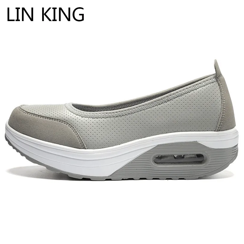 LIN KING женская повседневная обувь на толстой подошве большие размеры для тенниса и
