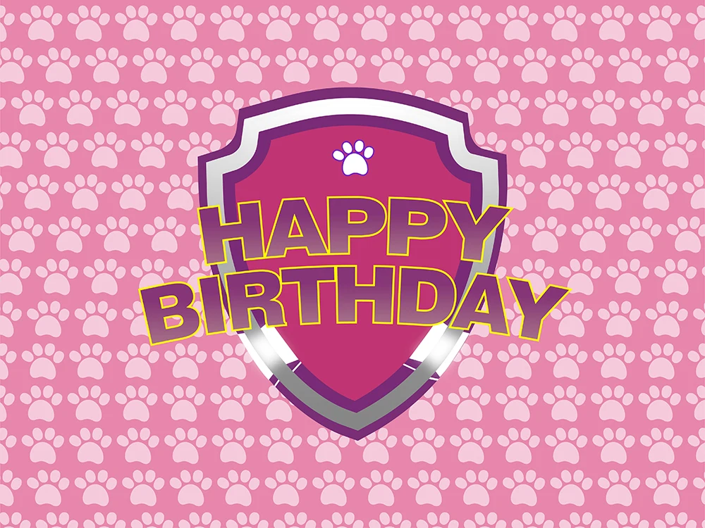 Pink Dog Backdrop Baby Girls Cartoon Birthday Pet Theme Party Banner Kids Photography Background Cake Table Decor Prop | Электроника
