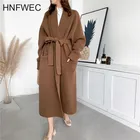 Женский вязаный кардиган из альпака, свободный утепленный свитер средней длины, Осень-зима 2019