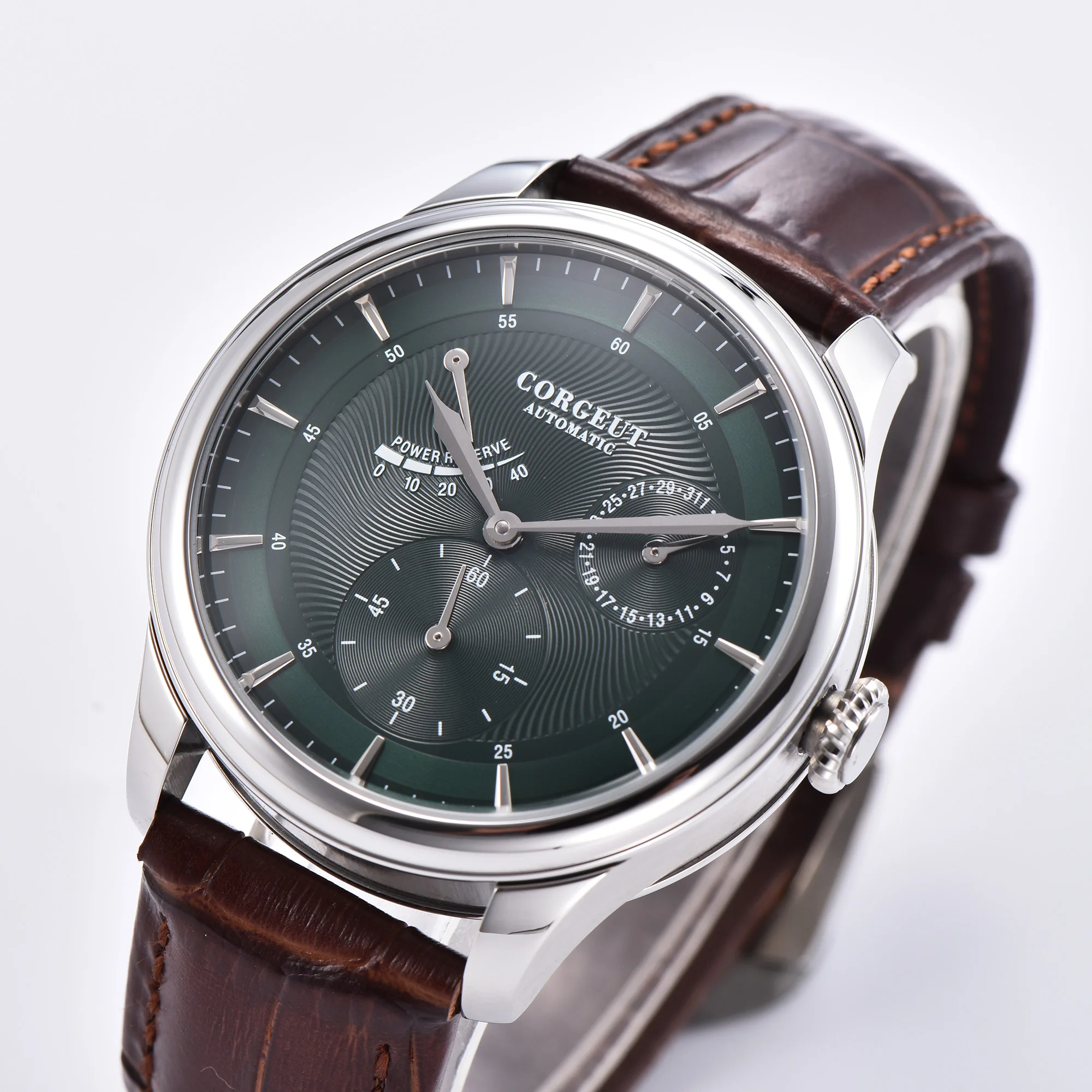 Мужские часы corgтело с резервным питанием 40 мм розово золотистый стальной чехол sea