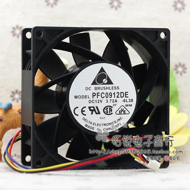 

Delta Delta PFC0912DE 9038 12V 3.72A 9CM Ultra-Violent Server Cooling Fan