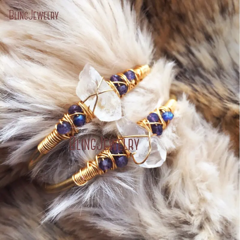 Деревенский точечный провод Обёрточная бумага синий кварц необработанный