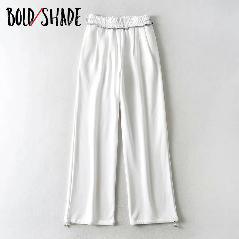 

Bold Shade Street Fashion Grunge Solid Elastic Waist Sweatpants Causal Women Indie Style Y2K Loose Wide Legs Sportwears Autumn