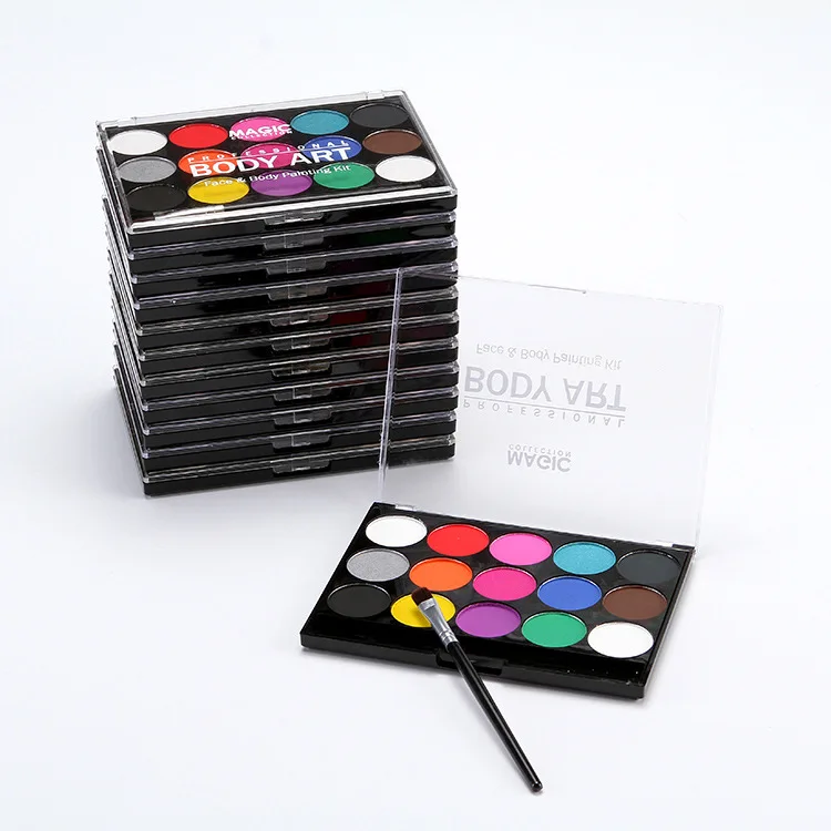 

15 Colors Face Painting Body Makeup Non Toxic Safe Water Paint Oil Christmas Halloween Party Tools With Brush