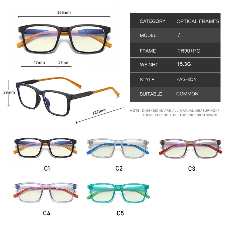

Children Eye Protection Anti Blue Light Blocking Glasses 2021 Classic Trendy Square Glasses Frame Computer Reading Kids Eyeware