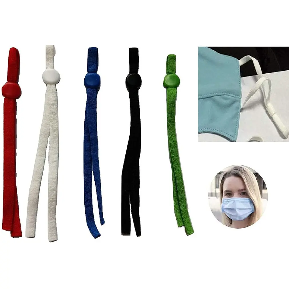 

100pcs five-color adjustable mask lanyard elastic bands Mask accessories Ear Hanging Rope Traceless Convenient Holder
