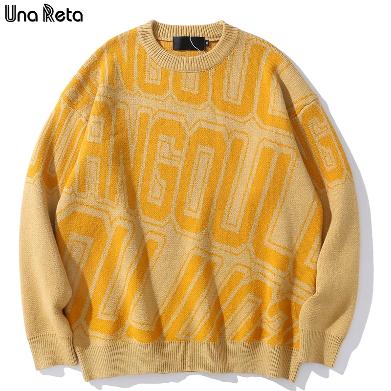 

Una Reta Sweater Men New Hip Hop Harajuku Print Streetwear Men Clothes Long Sleeve Pullover Tops Autumn Couple Loose Sweater