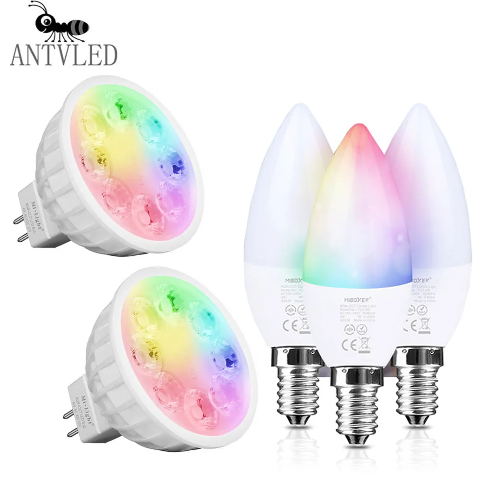 Светодиодная лампа MiBoxer дистанционное управление 4 Вт FUT104 MR16 FUT108 E14 RGB + CCT