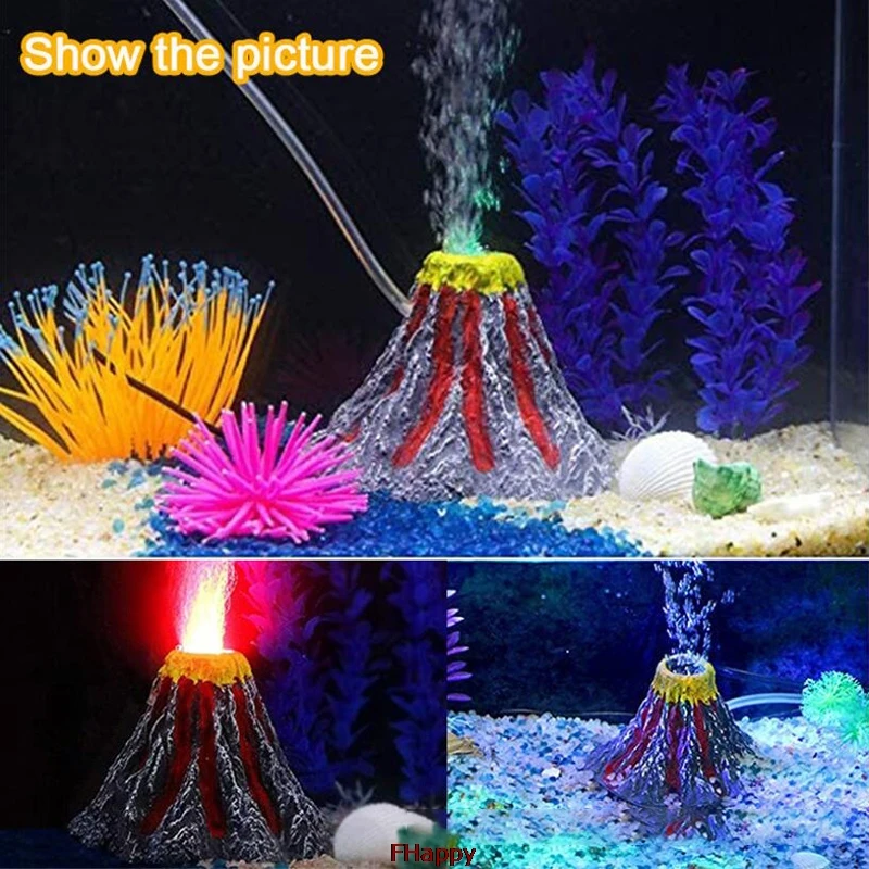 Аквариум в форме вулкана игрушка кислородный насос аквариум декор для аквариума