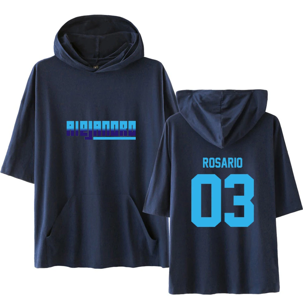 

WAMNI Alejandro Rosario Short Sleeve Hooded Sweatshirt Harajuku Cotton Plus Polyester Fabric Fashion Street Short Sleeve Hoodie