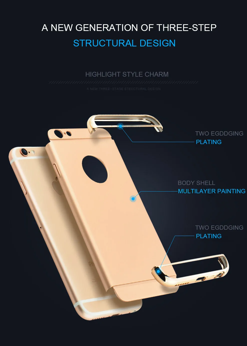 For Samsung Galaxy J5 J7 2015 Prime Case Luxury 3 in 1 Gold Plating Cover 2016 J710 Back Coque | Мобильные телефоны и