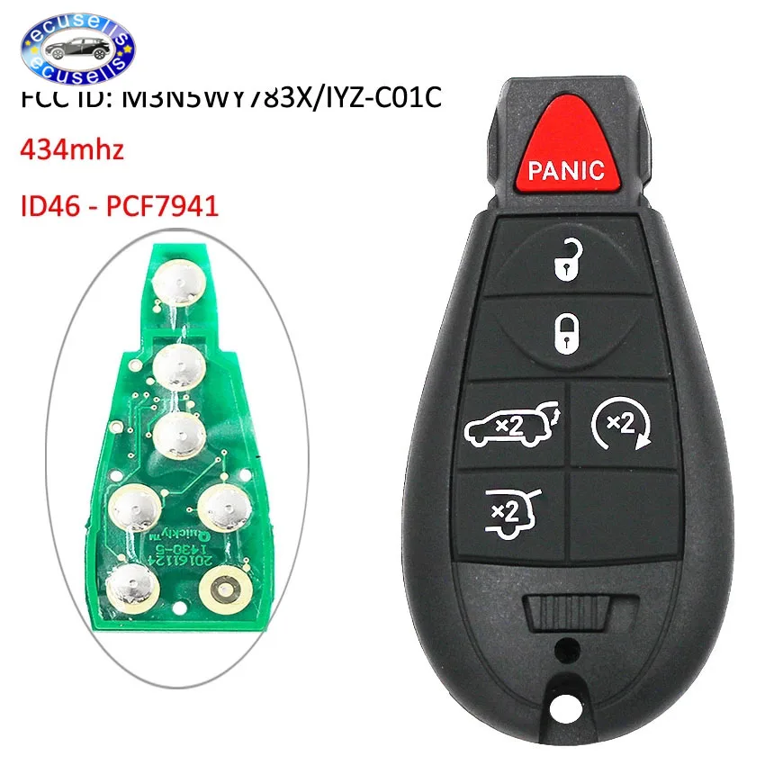 Замена 5 + 1 кнопочного смарт ключа дистанционного управления без 6 кнопок 433 МГц ID46