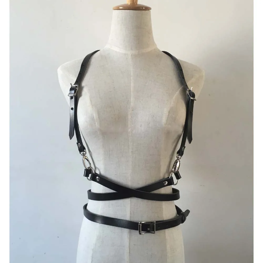 Мода панк харадзюку уплотнительное кольцо подвязки искусственная кожа тело