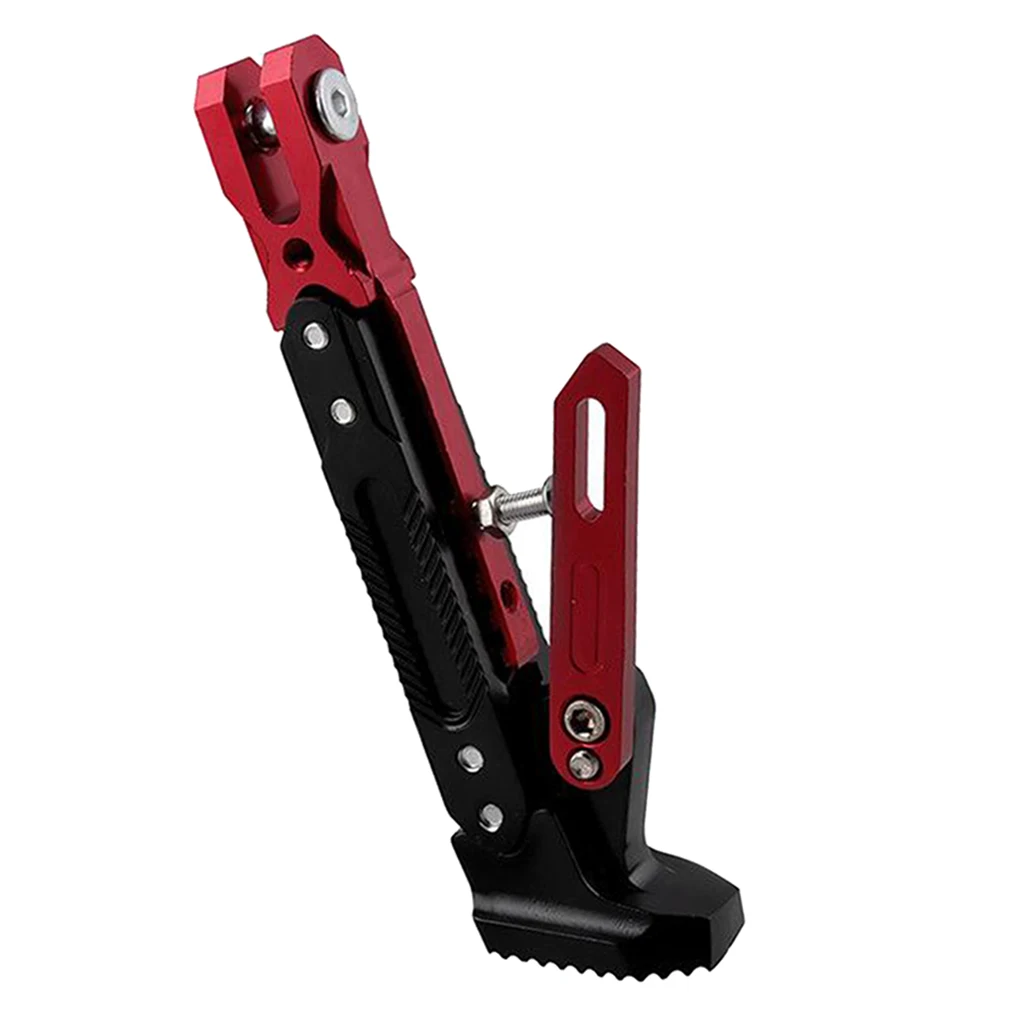 

CNC Aluminum Motorcycle Kickstand Universal Foot Side Tripod Holder, Red