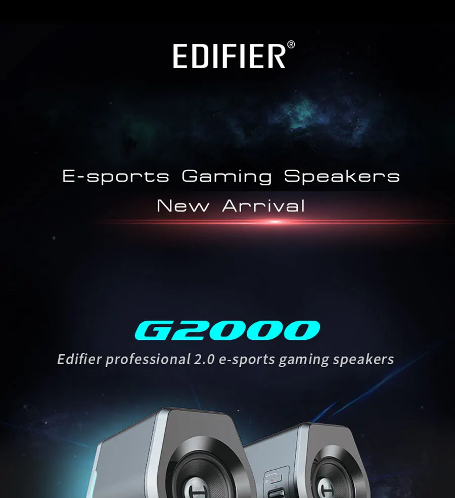 EDIFIER G2000 игровой динамик Bluetooth USB звуковая карта AUX вход 16 Вт RMS Выходная мощность 2,75 дюймов полный диапазон