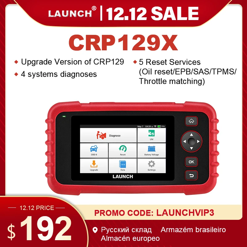 Оригинальные Launch Creader 6011 OBD2/EOBD диагностический сканер с abs и srs Системы диагностические функции CR6011
